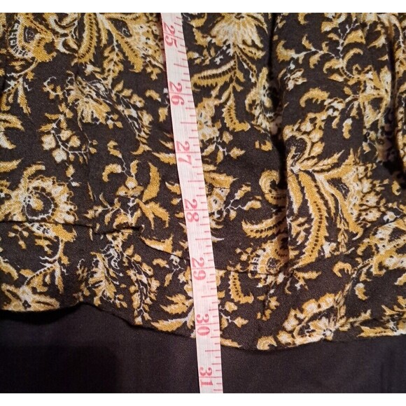 Intimately Free People Yellow & Black Paisley Tiered Ruffle Tank Top Tunic M - Picture 12 of 15